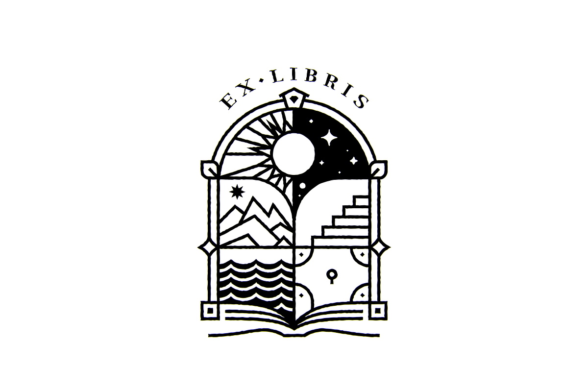 Ex Libris Bookplate Window Vector, an Education Illustration by Tovarkovdesign (Photo 1 of 5)