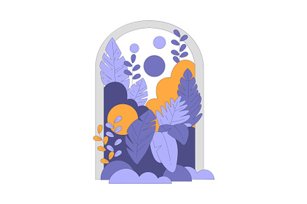 Foliage Arch with Frame and Lush, an Illustration by TopVectors