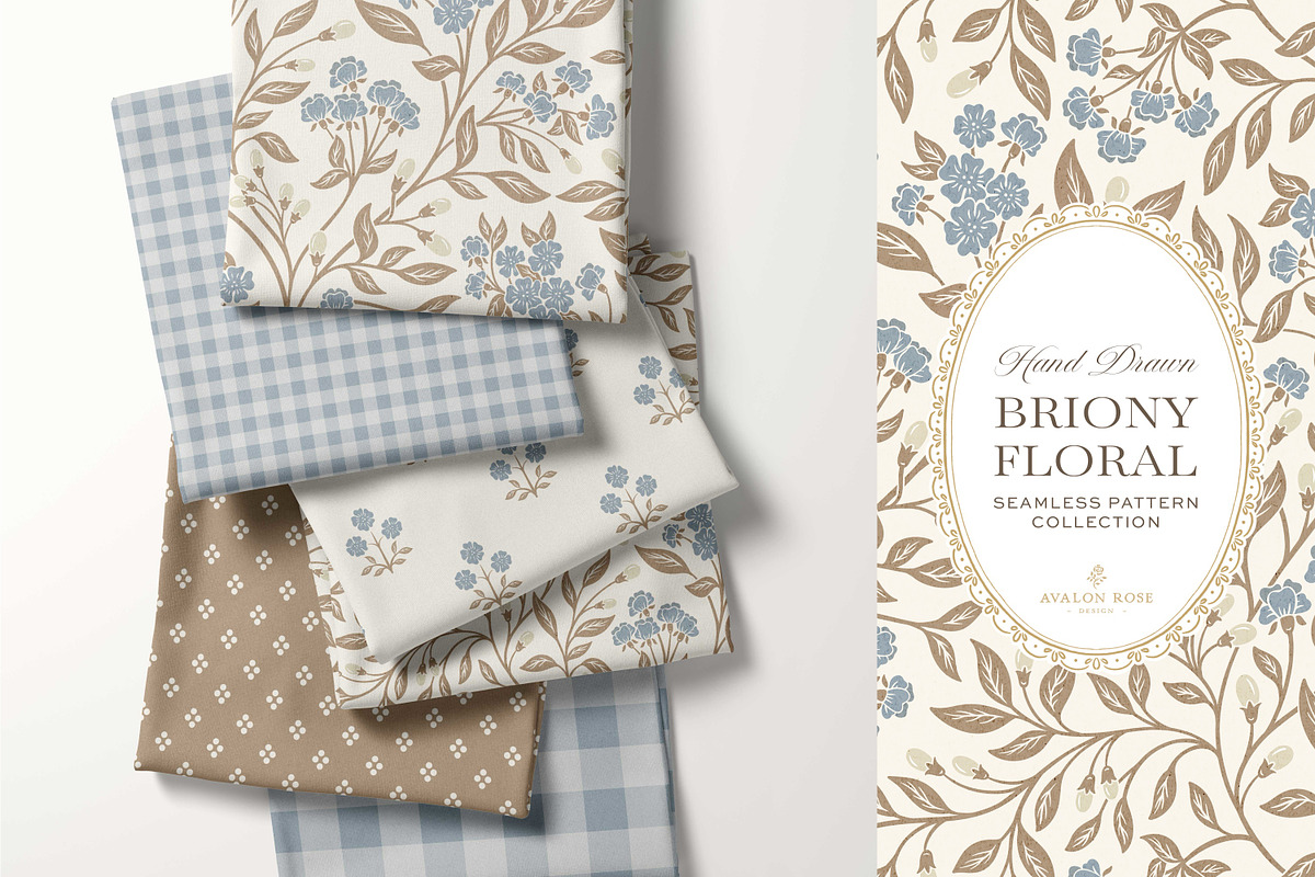 Farmhouse Blue Beige Floral Patterns, a Pattern Graphic by Eclectic Anthology (Photo 9 of 12)