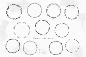 Simple Wreath Svg Circle Frame 158