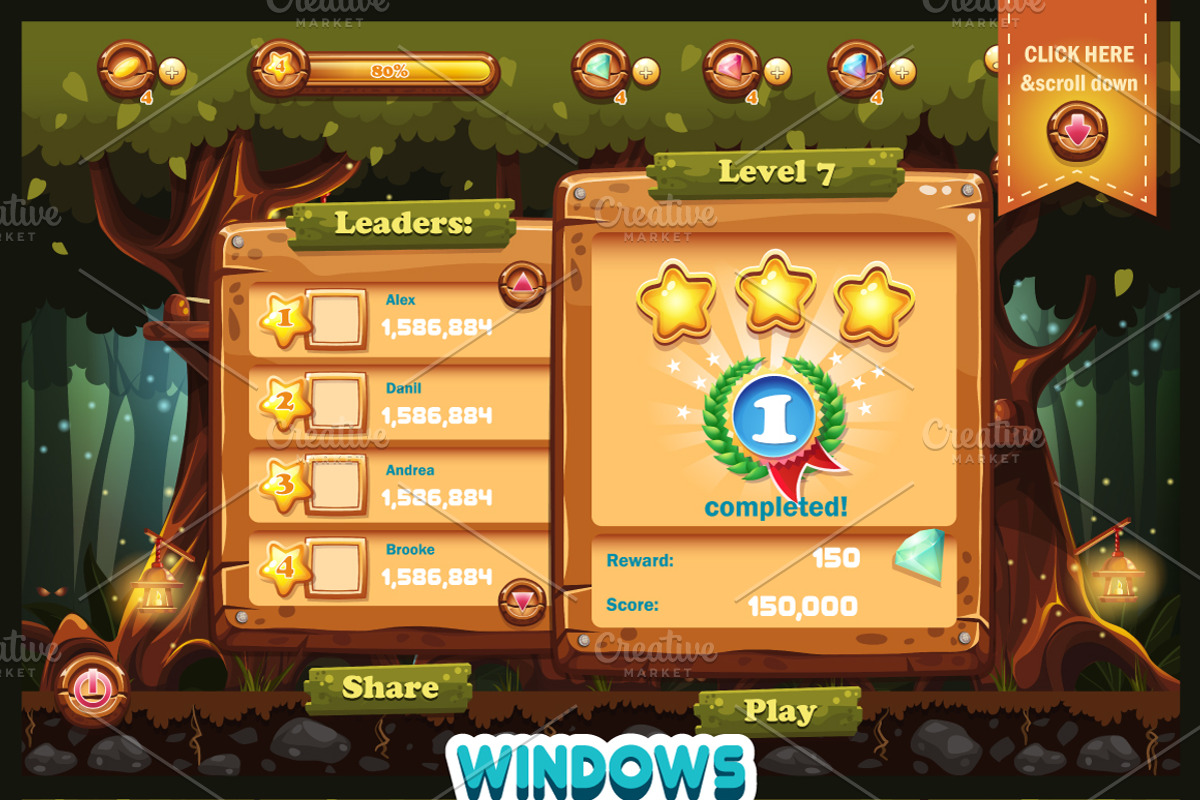 Magical Forest GUI, an Illustration by Nearbirds