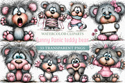 Funny Panic teddy bear Clipart, an Illustration by Craft Nest (Thumbnail 1 of 11)
