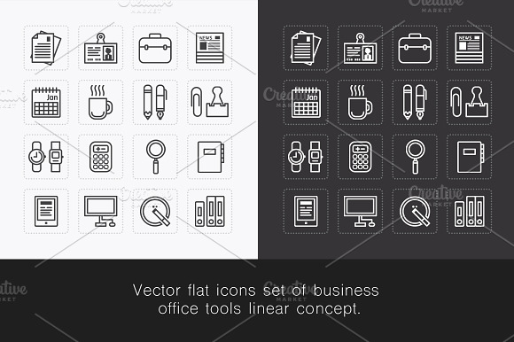 Vector Flat Icons Set Of Business