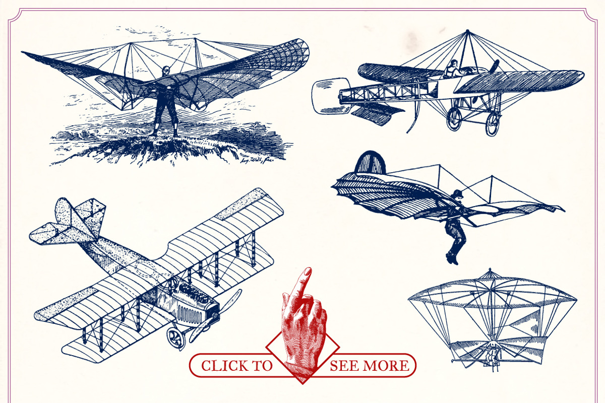 Vintage Aircraft Illustrations, a Transportation Illustration by Mr Vintage (Photo 5 of 9)