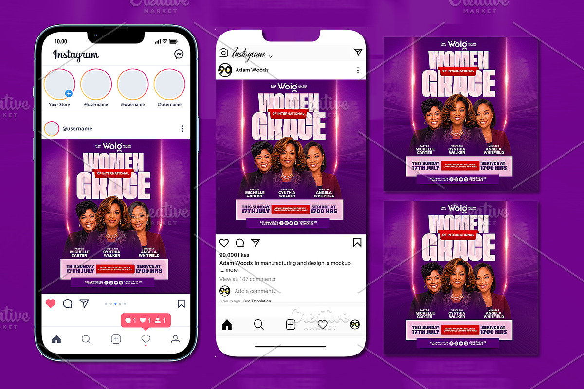 Women of Grace Church Flyer Template, a Social Media Template by church flyer templates (Photo 7 of 10)