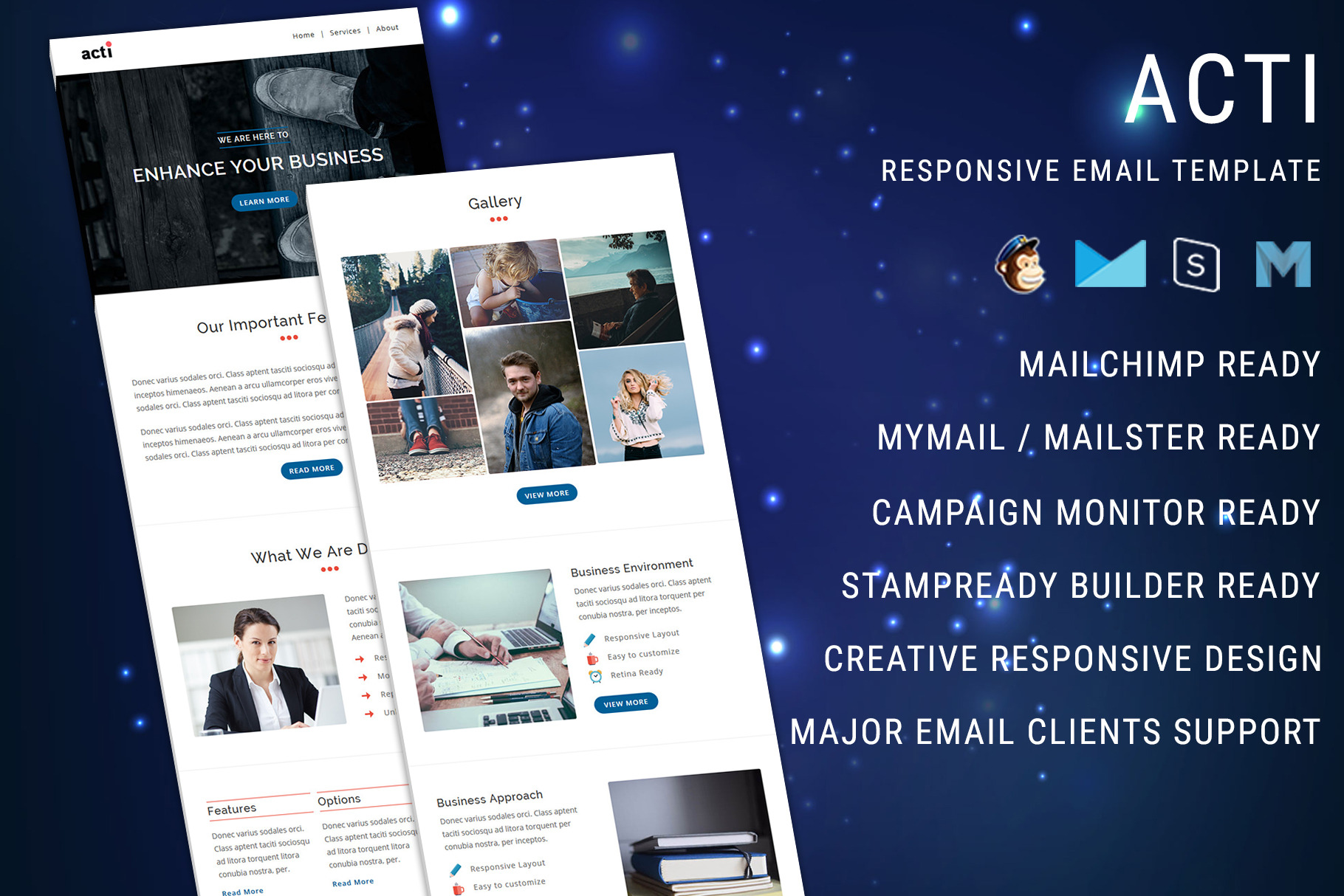 Acti - Responsive Email Template, an Email Template by Pennyblack Templates