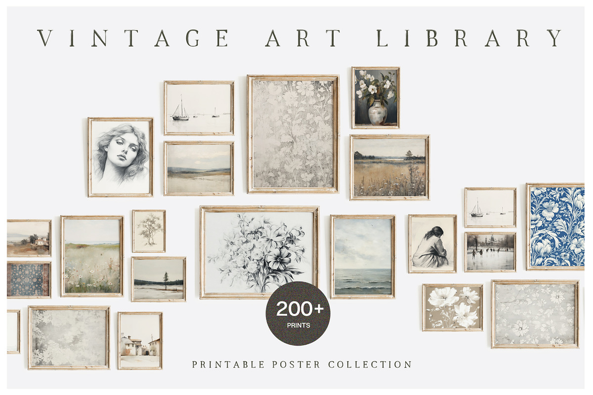 Minimalist Vintage Prints & Posters, a Background Graphic by Laras Wonderland (Photo 2 of 12)