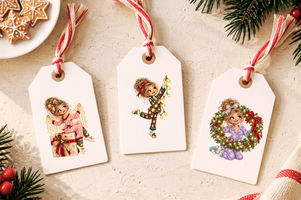 Light Up Christmas Girls Cliparts, a Seasonal Illustration by Ink Gallery (Photo 7 of 13)