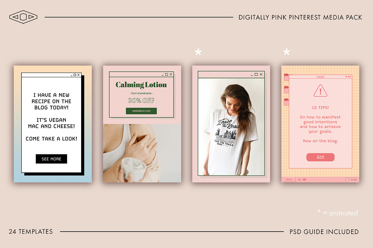 Digitally Pink Pinterest Media Pack, a Social Media Template by Tangerine Nation (Photo 4 of 9)