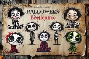 Halloween cartoon Beetlejuice., a Person Illustration by KENO Mascots