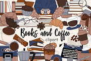 Books And Coffee Clipart, a Food Illustration by GlamArtZhanna (Thumbnail 1 of 7)
