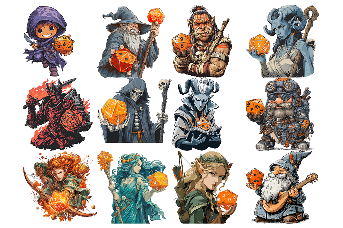 DND Dice Clipart, an Illustration by stickermadness (Photo 3 of 4)