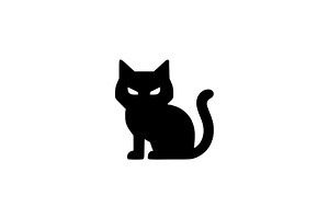 Black Pet Cat Silhouette Vector, an Animal Illustration by Vectorium Studio