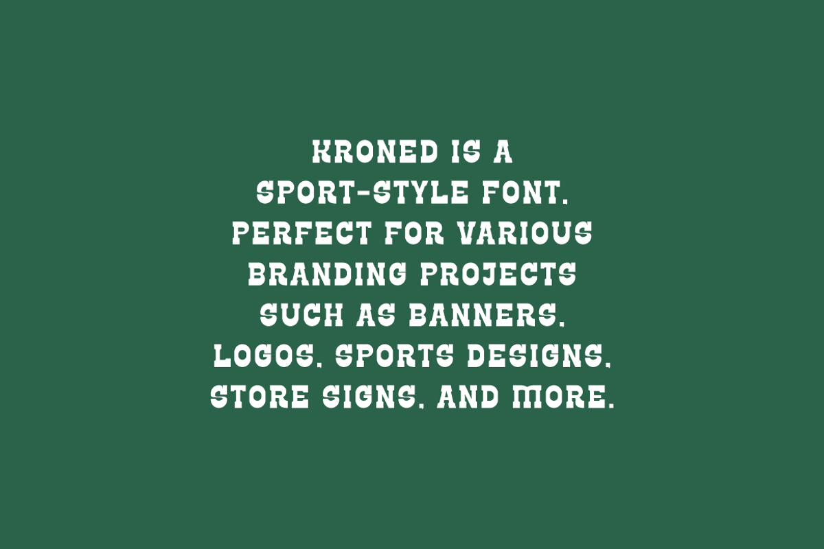 Kroned - Sports Slab Serif Font, a Slab Serif Font by Iqsiart Studio (Photo 6 of 8)