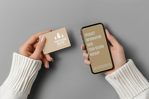 Credit Card Mockup And Smartphone