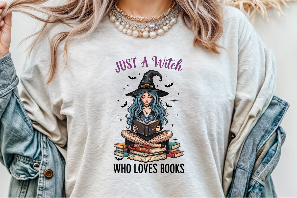 Just a Witch Who Loves Books,Hallowe, an Illustration by Sublimation Artist (Photo 3 of 9)
