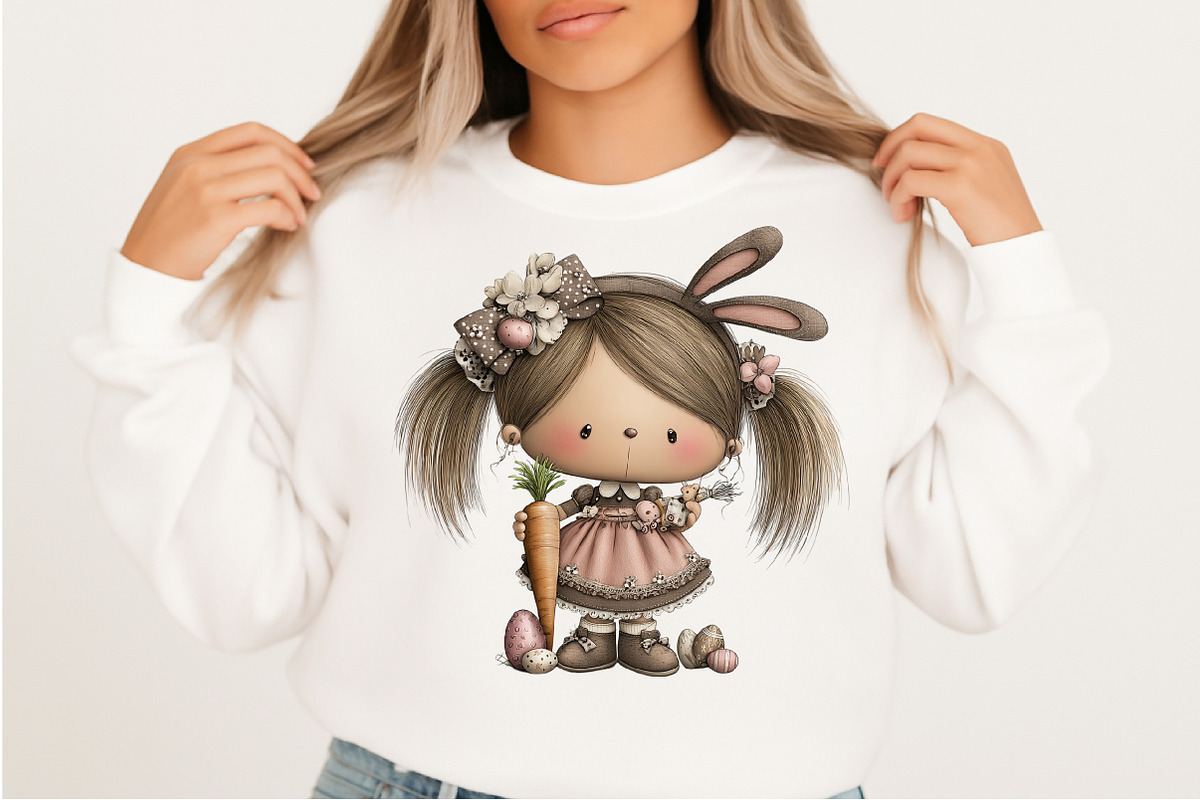 Whimsical Easter Girl Clipart Png, an Illustration by Craft Nest (Photo 7 of 11)