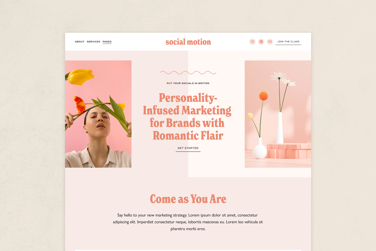 Squarespace Template: Social Motion, a Squarespace Template by Applet Studio (Photo 2 of 5)