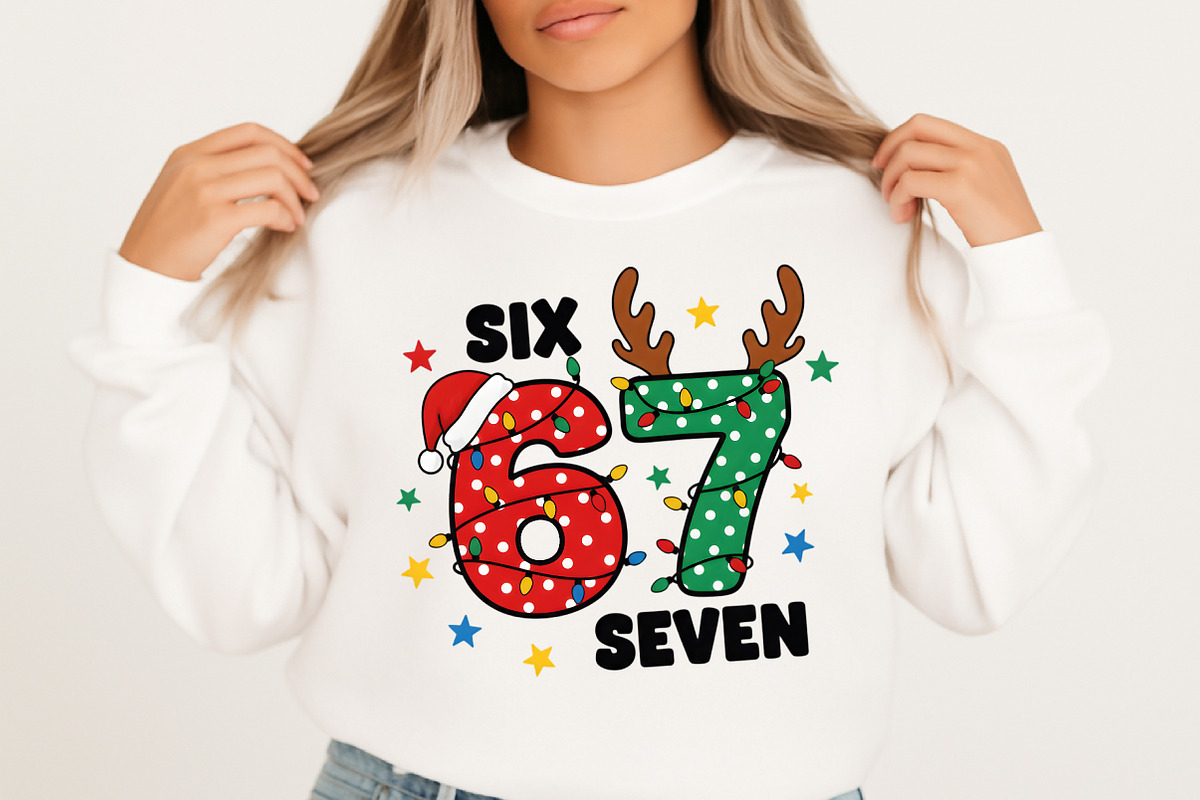 Funny Christmas Six Seven 67 Png, an Illustration by Craft Nest (Photo 2 of 4)