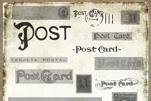 Vintage Office & Postcard Clipart