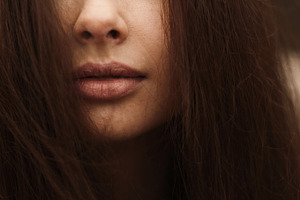 portrait of long-haired brunette