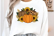 Floral Leopard Pumpkin Fall Png, an Illustration by Craft Nest (Thumbnail 4 of 6)