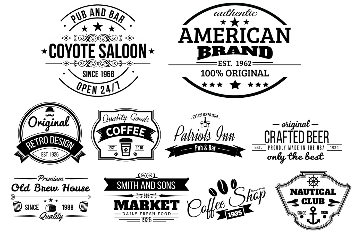 10 Retro Labels And Badges, a Branding & Logo Template by Arys Design (Photo 1 of 5)