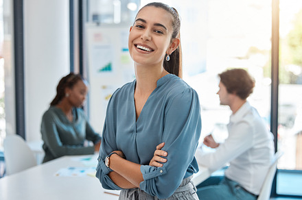 Startup team manager, woman ceo in business and office company meeting. Corporate success, work motivation and career professional. Leadership management job, happy staff and boss female empowerment, a Photo by Peopleimages.com