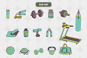 Gym Fitness Clipart Illustration, an Object Illustration by Decoconio Design (Thumbnail 2 of 6)