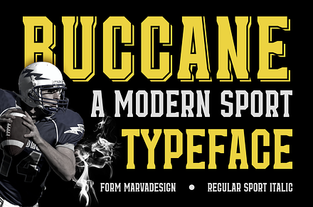 Buccane - A Modern Sport Font, a Slab Serif Font by Marvadesign