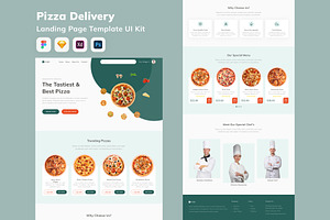 Pizza Delivery Landing Page Template, an UI Kit Template by Betush