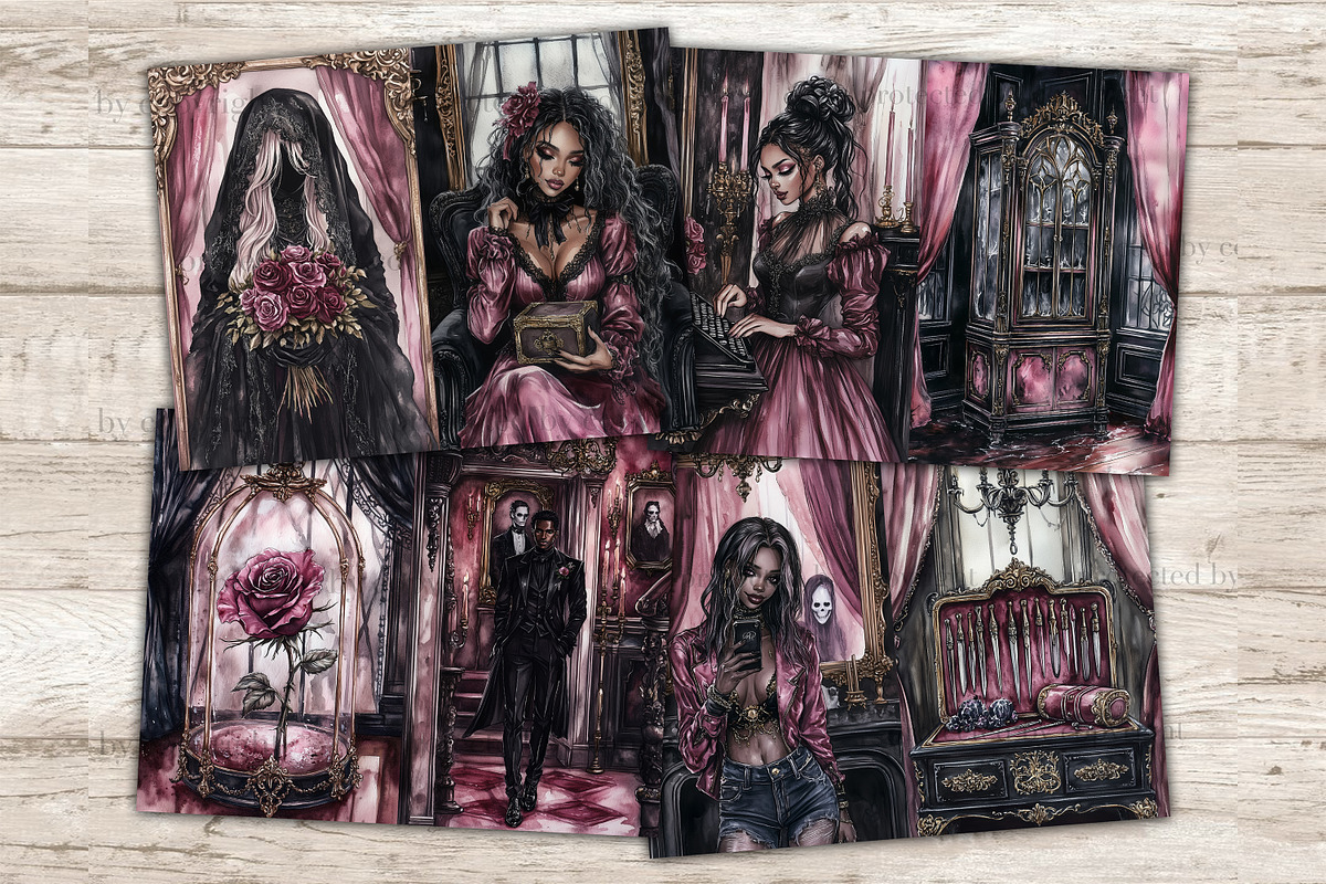 Halloween Junk Journal Paper, a Person Illustration by GlamArtZhanna (Photo 6 of 10)