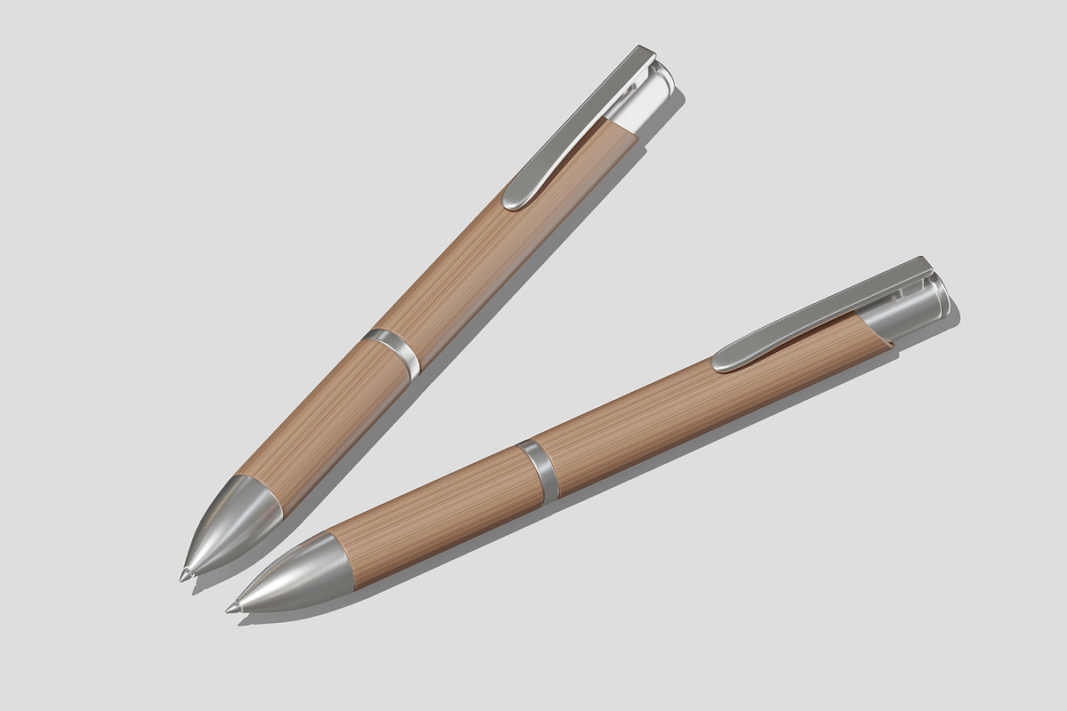 Bamboo Ballpoint Pen Mockup, a Pens & Pencil Mockup by Unerispace (Photo 3 of 5)
