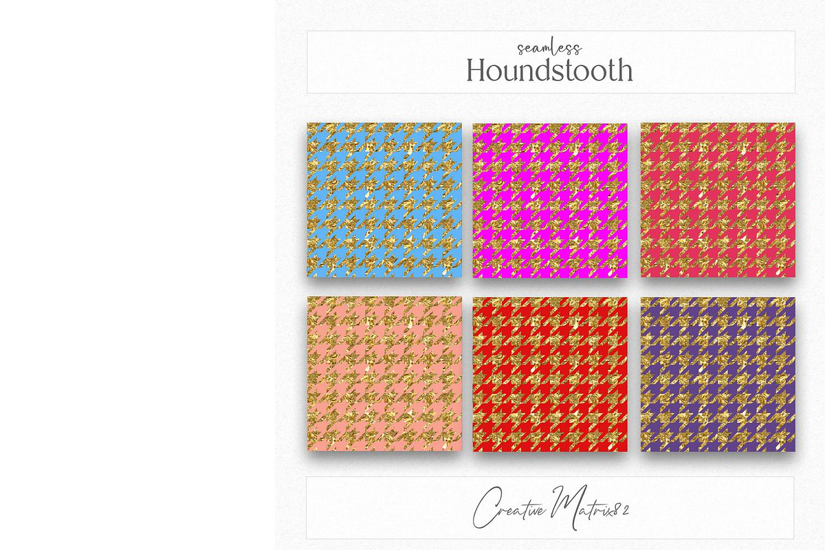 Gold Houndstooth Seamless Patterns, a Texture Graphic by Creative Matrix82 (Photo 3 of 5)