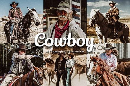 16 Cowboy Lightroom Presets, a Preset Add-On by 3Motional