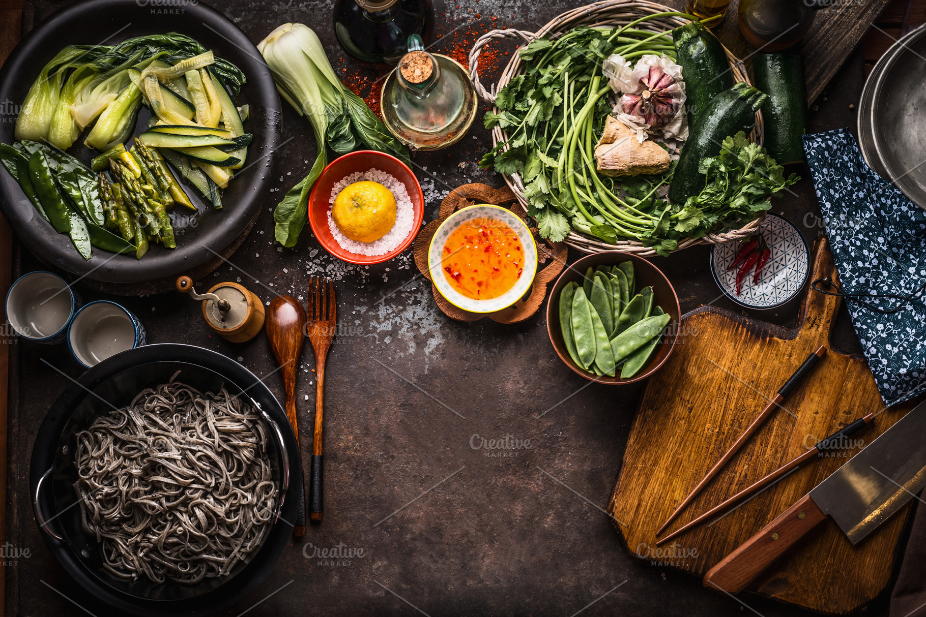 Asian food background featuring asian, authentic food, and background ...