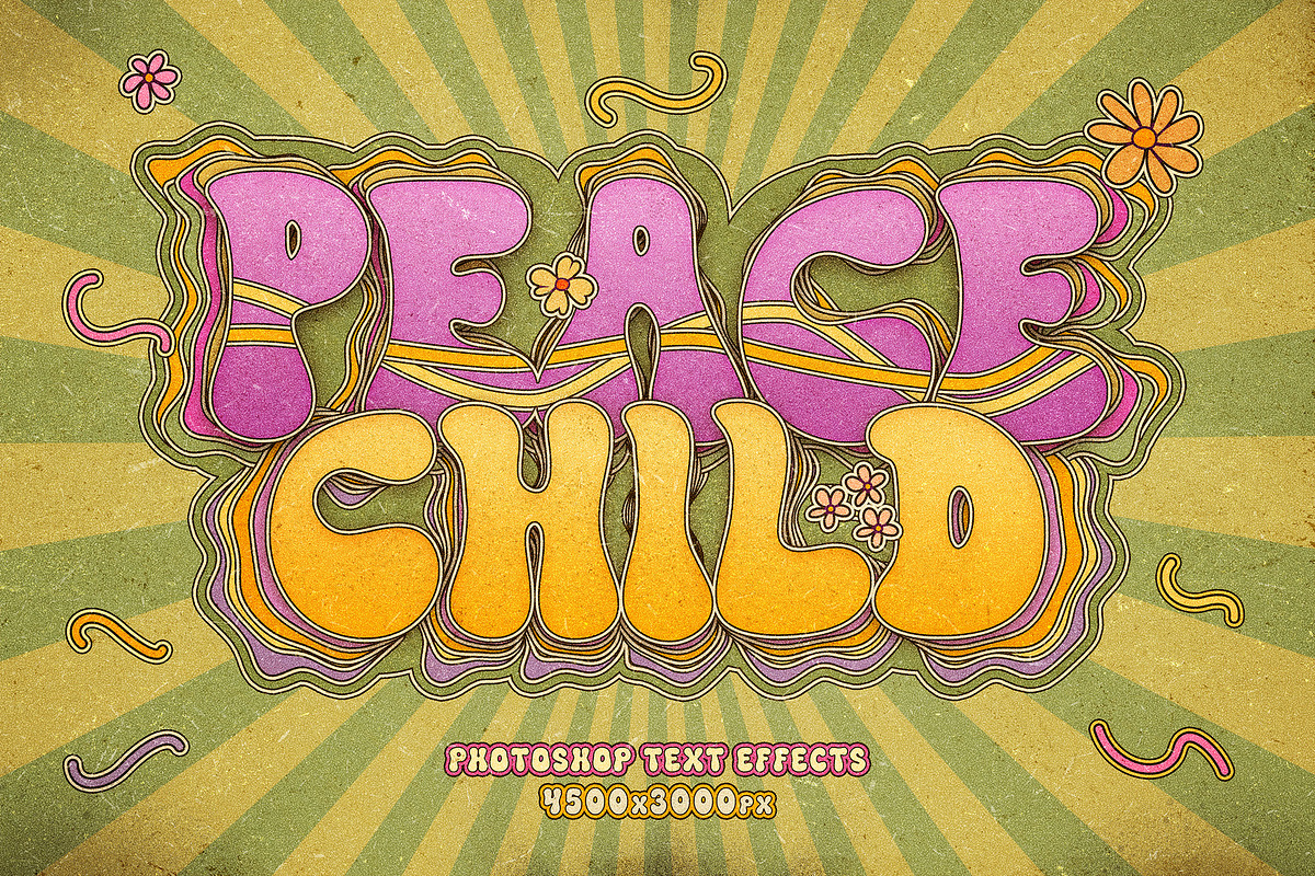 Retro Groovy Text Effects, a Layer Style Add-On by Andrew Skoch Design (Photo 7 of 9)