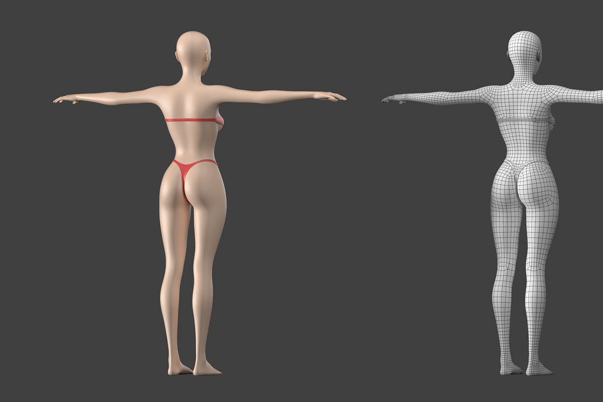 Stylized Female 01 T-Pose Base Mesh, a Characters & Person 3D Model by VK Studio (Photo 6 of 28)