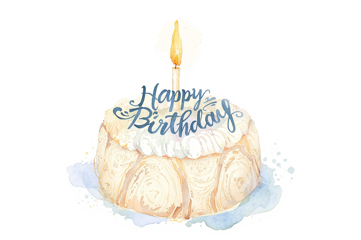 watercolor birthday watercolor birth, an Illustration by Creativeshirt (Photo 6 of 16)