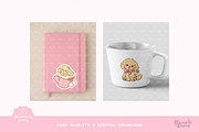 Cozy Winter Golden Puppy Clipart, an Animal Illustration by Blumensdiary (Thumbnail 5 of 6)