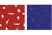 Animals tileable pattern backgrounds, an Animal Illustration by GreenStockPhotos (Thumbnail 3 of 4)