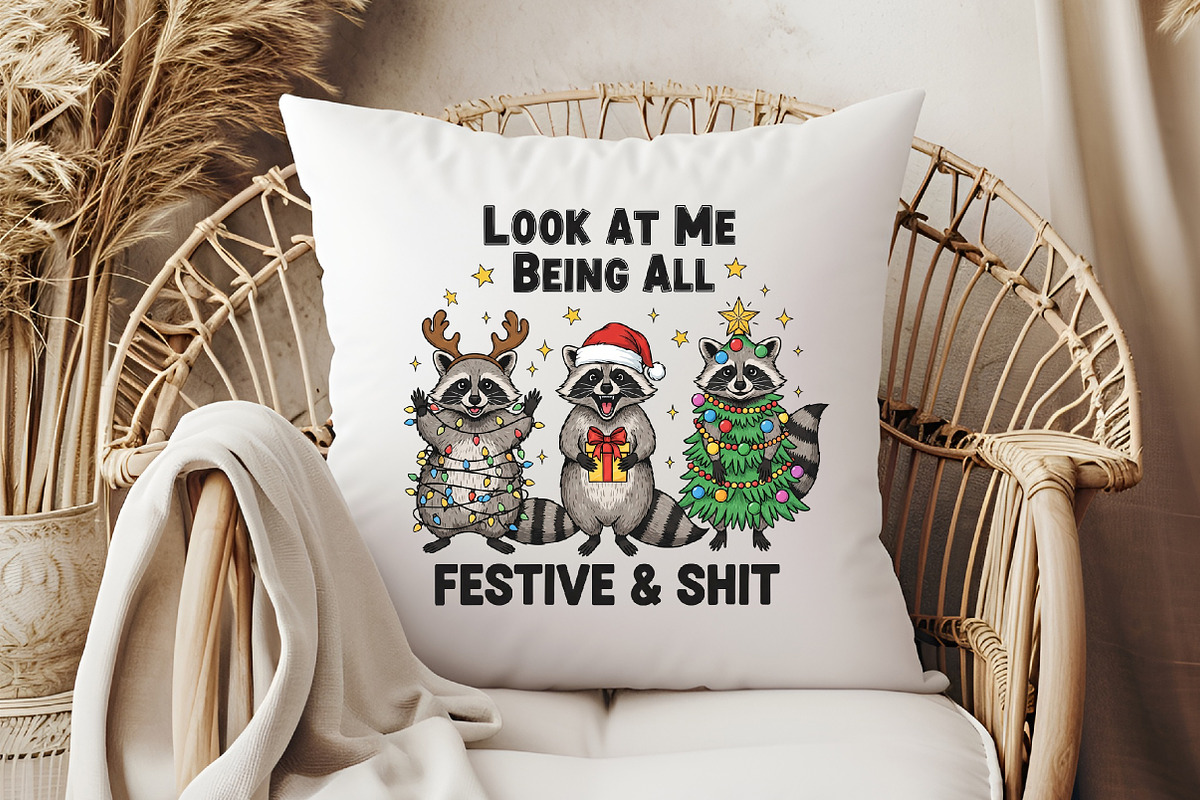 Funny Christmas Sarcastic Raccoon Pn, an Illustration by Libby Wishes (Photo 3 of 4)