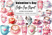 Valentine's Day Coffee Cup Clipart, a Graphic by CitraGraphics (Thumbnail 1 of 4)