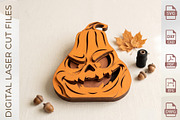 3D Layered Jack-O-Lantern Bundle, an Object Graphic by WoodoraCut (Thumbnail 2 of 6)
