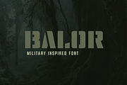 Balor Military Inspired Stencil Font, a Sans Serif Font by Ebad Designs (Thumbnail 1 of 6)