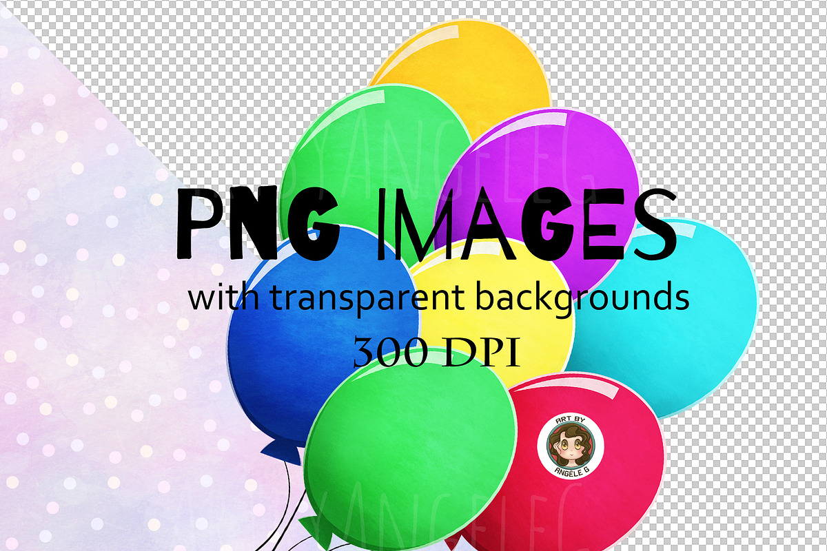 Happy Birthday PNG Clipart Set, a Decorative Illustration by Art by Angele G (Photo 6 of 8)