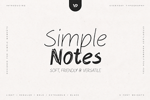 Simple Notes – Soft Handwritten Font, a Handwritten Font by VP Fonts