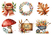 Watercolor Fall Season Clipart, an Illustration by SinaCreation (Thumbnail 3 of 5)