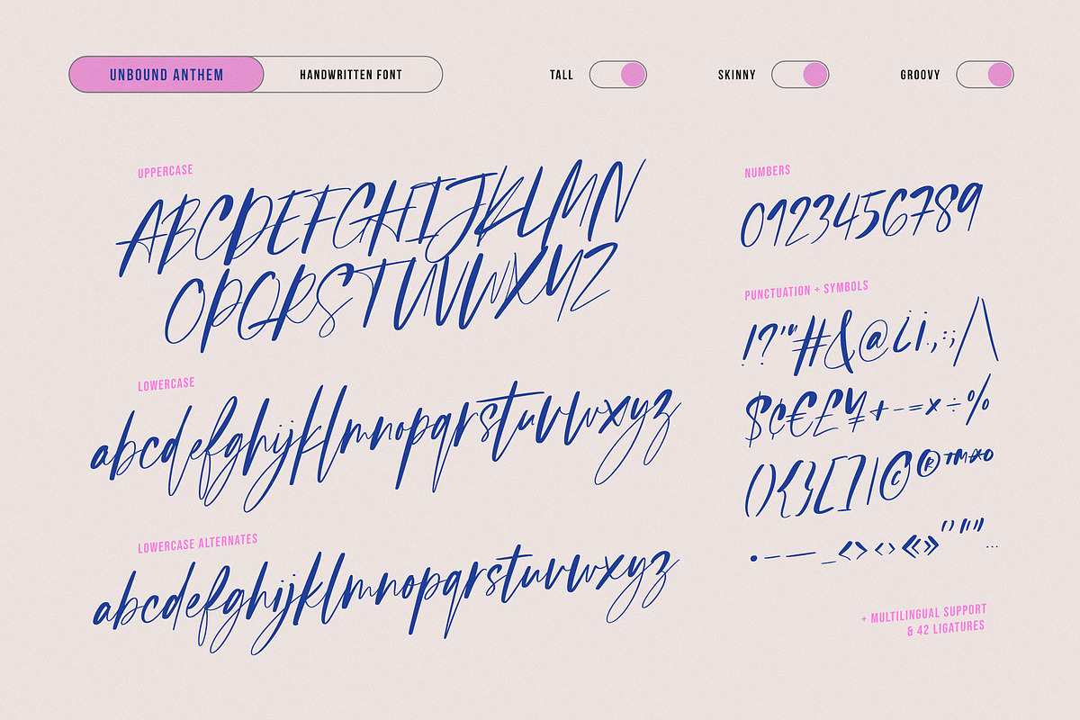 Unbound Anthem handwritten font, a Handwritten Font by Minna Kaario (Photo 11 of 14)