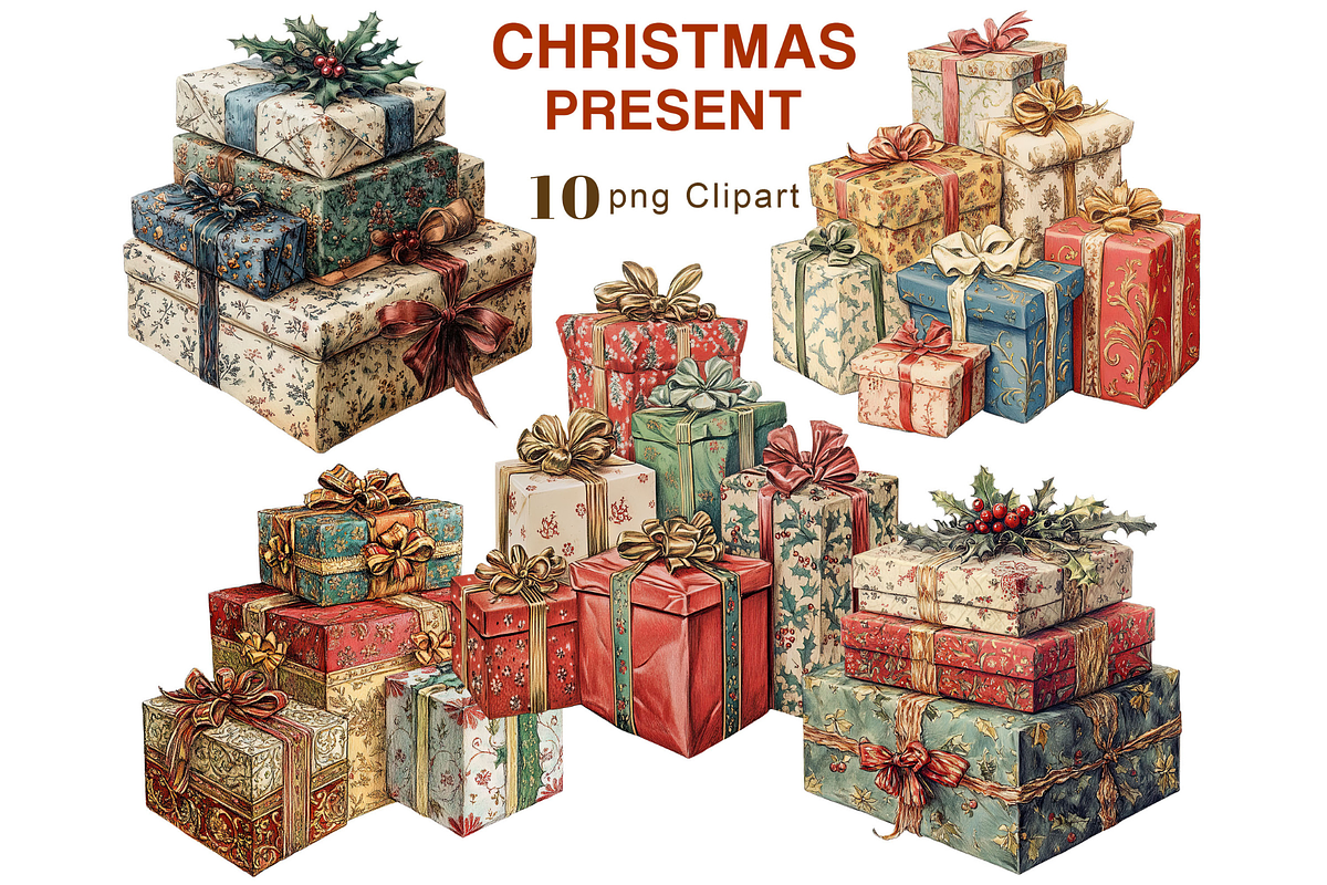 Christmas Present Clipart PNG, an Illustration by Memories By Lea (Photo 1 of 9)